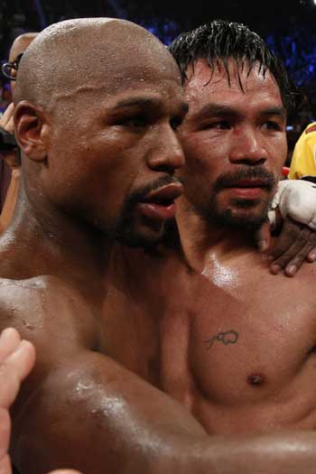 There was plenty of respect on display before, during and after the fight. Photo: Getty