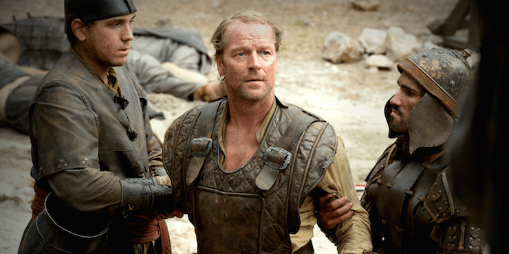 Jorah Mormont has returned to his queen and he comes bearing gifts.