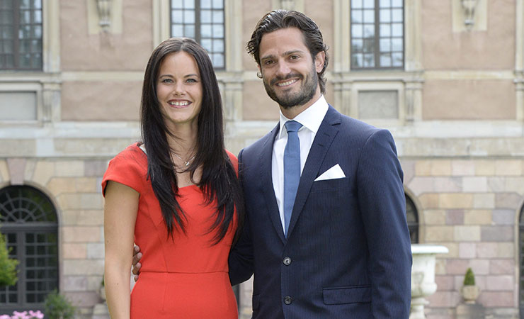 Sofia Hellqvist and Prince Carl Philip after announcing their engagement in 2014.