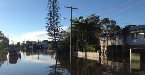 Street flooded in Carina.