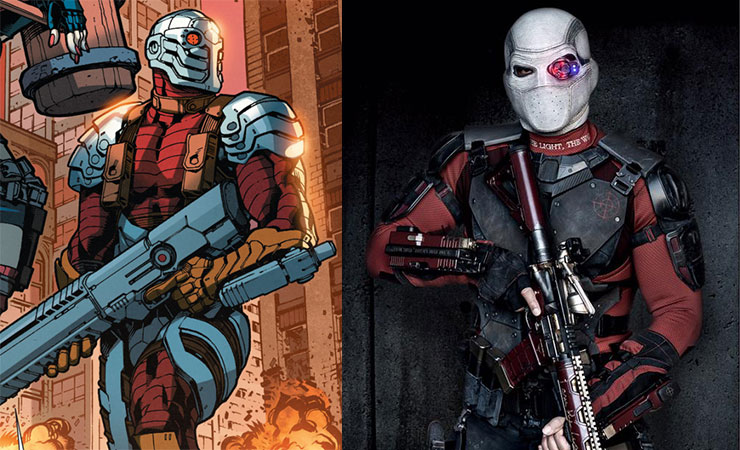Will Smith (right) suited up as hired assassin Deadshot.