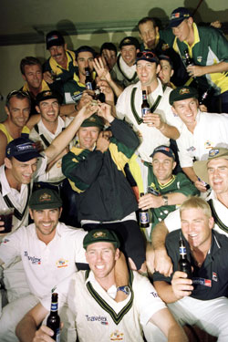The good old days: Australia celebrate their 2001 triumph. Photo: Getty