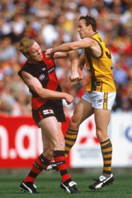 Barnard (L) and Mark Graham (R) clash in 2001. Photo: Getty