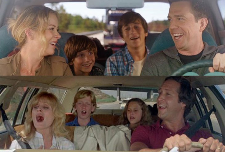 Movies now look and feel the same as those past, like the 2015 remake of National Lampoon's Vacation (original at bottom).