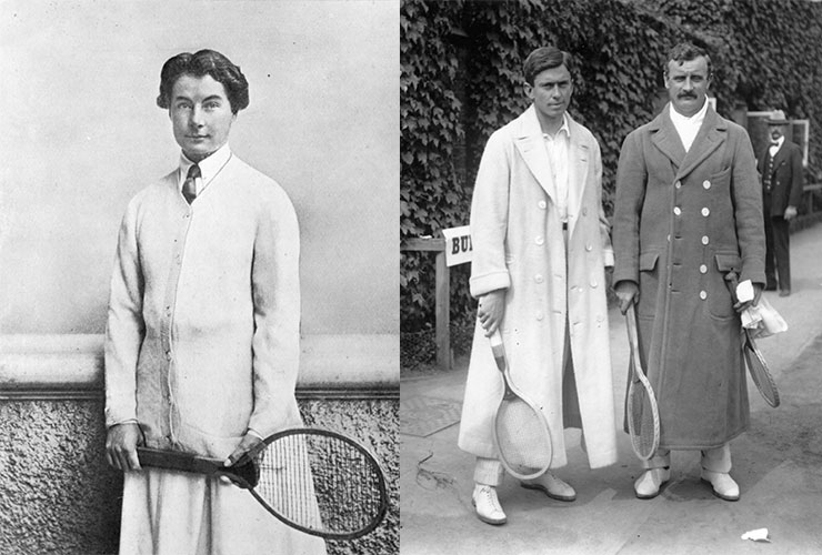 Britain's Ethel Larcombe in 1912 and American player Maurice McLaughlin and friend in 1910.