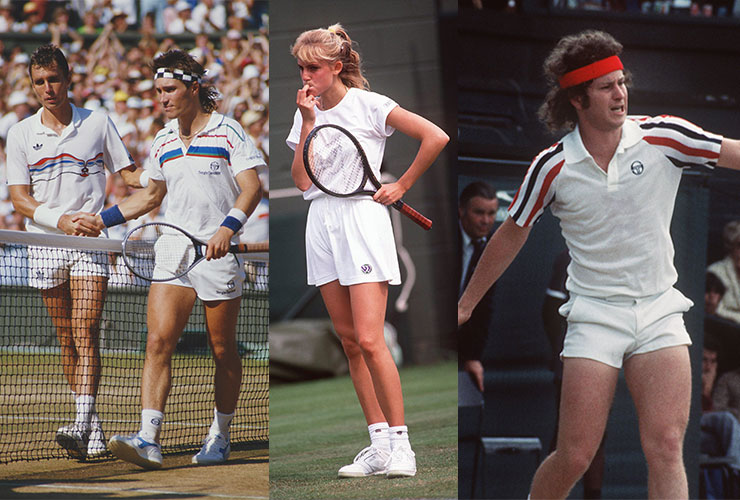 L-R: Czech player Ivan Lendl and Aussie player Pat Cash in 1987, Canadian player Carling Bassett in 1988 and US player John McEnroe in 1981.
