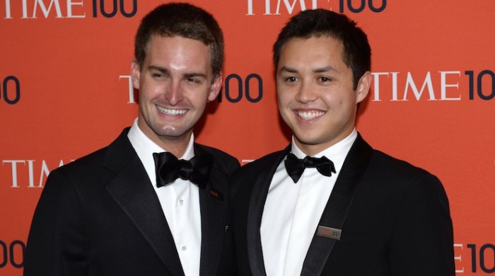 Spiegel and Bobby Murphy at the Time 100 Gala in 2014. Photo: Getty