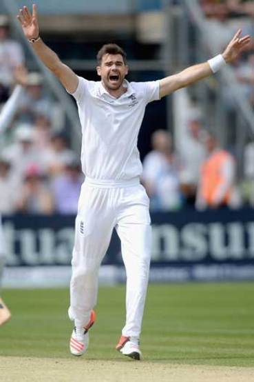 James Anderson made the Duke ball talk in Cardiff. Photo: Getty