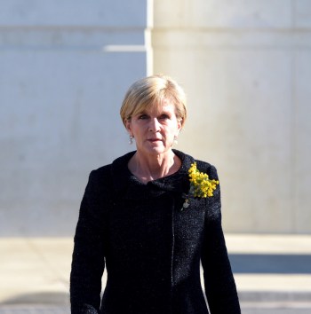 Julie Bishop arrives at the MI17 memorial