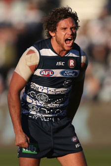 Motlop celebrates one of his late goals. Photo: Getty