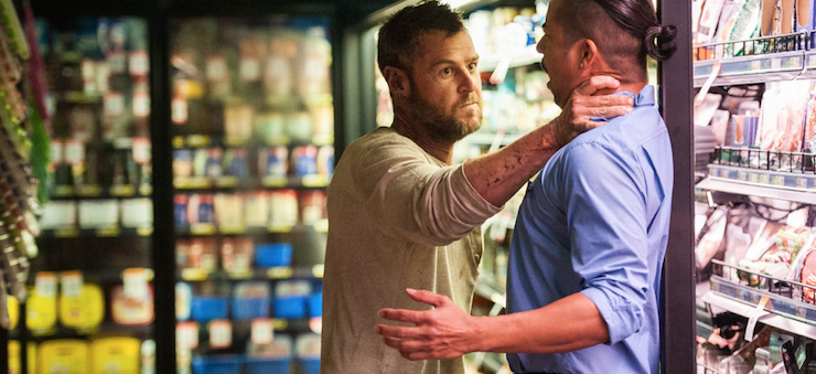 Corser in character as the mysterious and violent John Doe.