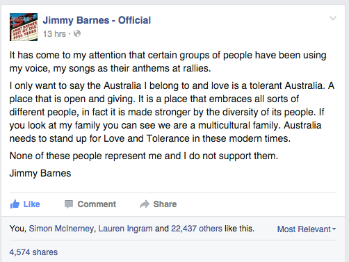 jimmy barnes facebook post