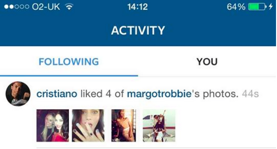 cristiano ronald margot robbie instagram 