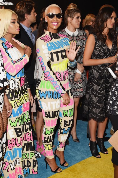 Former stripper Blac Chyna (left) and serial rapper girlfriend Amber Rose blend in.