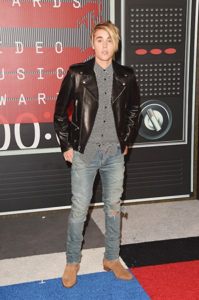 Justin Bieber trials a new hairdo.