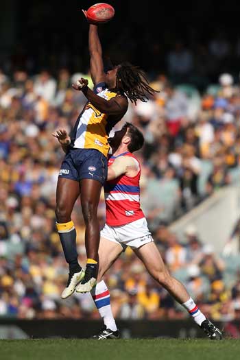 Nic Naitanui made a triumphant return to Subiaco Oval after the death of his mother. Photo: Getty