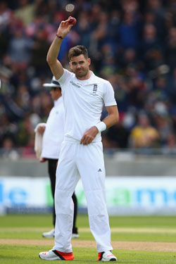 Jimmy Anderson had the ball talking on the helpful Edgbaston pitch. Photo: Getty