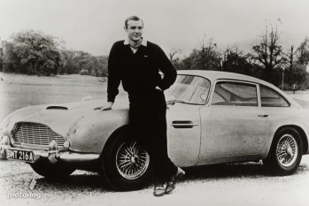 Sean Connery with the Aston Martin DB5.