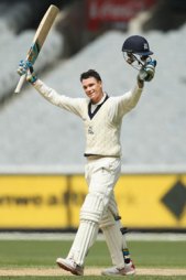 Handscomb celebrates a ton. Photo: Getty