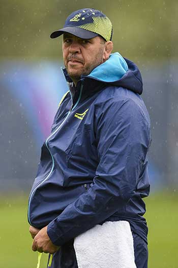 Australia has never failed to make the quarter-finals of a Rugby World Cup. Can Michael Cheika keep that run going? Photo: Getty