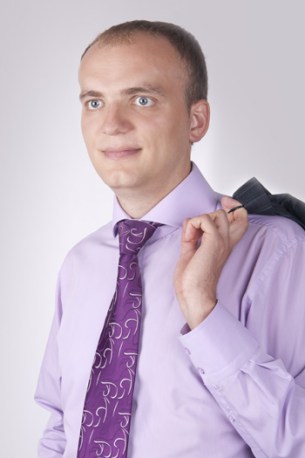 An all-purple get up might not be the best choice for a management position.