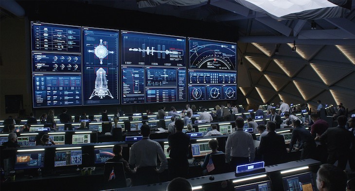 Much of the film takes place inside NASA's "headquarters".
