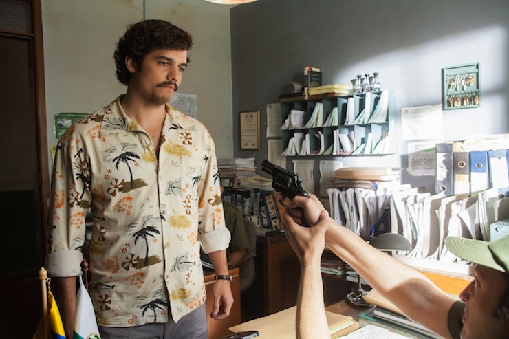 Wagner Moura as Pablo Escobar.