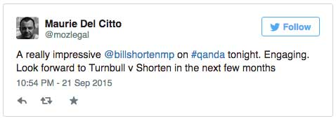Twitter post for Shorten Q&A episode