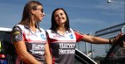 BATHURST, AUSTRALIA - OCTOBER 07: Simona De Silvestro and Renee Gracie drivers of #200 Harvey Norman Supergirls Falcon, speak to the media ahead of the Bathurst 1000, which is race 25 of the V8 Supercars Championship at Mount Panorama on October 7, 2015 in Bathurst, Australia. (Photo by Robert Cianflone/Getty Images)
