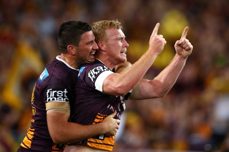 Jack Reed capitalised on a loose carry from Thurston. Photo: Getty