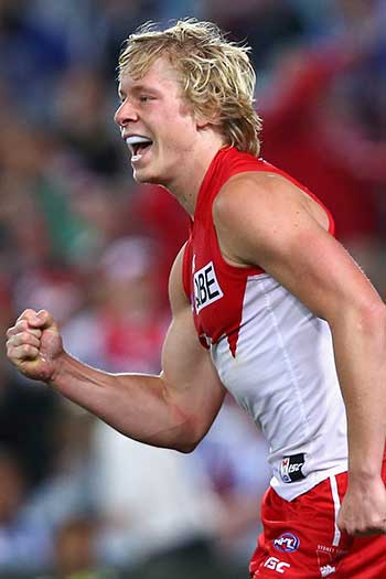 Isaac Heeney's jaw was broken after being struck in Hong Kong. Photo: Getty