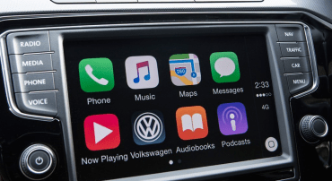 A large touchscreen makes playing music even easier.