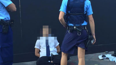 Tuesday morning a student was stopped by police on his way to Arthur Phillip High School and arrested.
