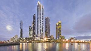 An impression of the tower bearing over Southbank. Photo: Crown