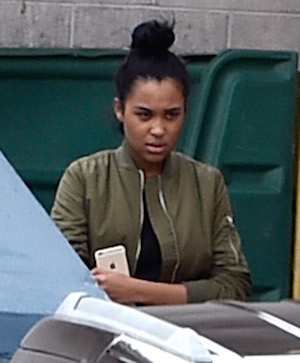 Lamar Odom's daughter Destiny Odom after visiting her father at hospital. Photo: Getty