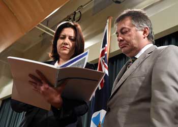 Queensland Premier Annastacia Palaszczuk and Commissioner Walter Sofronoff , grantham