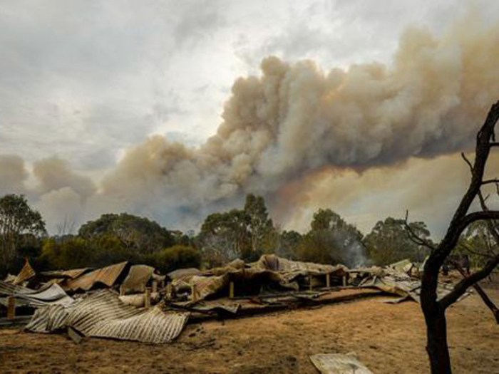 A house was ravaged by the blaze in Lancefield. 