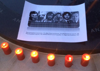 The service marks 40 years since the killings. Photo: Richard J Browning / Twitter