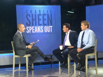 Matt Lauer (left) with Sheen (centre) and Dr Robert