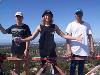 Mr Brack (centre) desperately called for help after being stabbed in the suburban area.