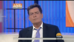 Sheen preparing for his live television interview.