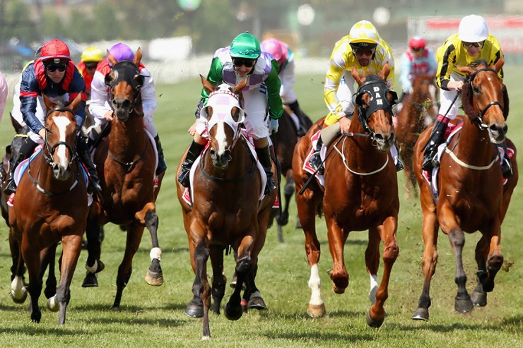 MELBOURNE, AUSTRALIA - NOVEMBER 03: Michelle Payne rides Prince of Penzance to win race 7, the Emirates melbourne Cup on Melbourne Cup Day at Flemington Racecourse on November 3, 2015 in Melbourne, Australia. (Photo by Quinn Rooney/Getty Images)