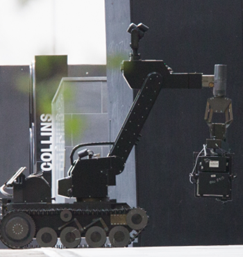 The bomb squad were called on to inspect the bag.