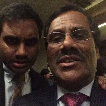 The selfie Ansari posted alongside the Tumblr post.