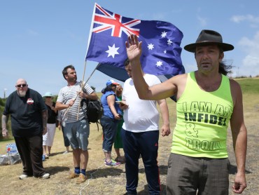 Arrests made as anti-Islam activists gather for "halal-free" BBQ.