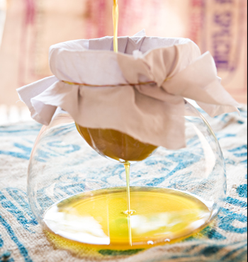 Creating clarified butter - or ghee.
