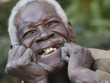 Happy elderly African man portrait