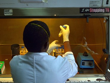 A laboratory technician tests sputum samples for tuberculosis strains at a Medecins Sans Frontieres (MSF)-run clinic in Nairobi on March 24, 2015, World Tubeclosis Day. Globally, TB continues to kill 1.5 to 2 million people each year and remains the leading cause of death in people with HIV. In 2013, there were 90,000 new cases of TB diagnosed in Kenya and an estimated 20,000 cases went undetected. AFP PHOTO / TONY KARUMBA (Photo credit should read TONY KARUMBA/AFP/Getty Images)