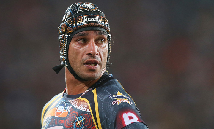 Thurston during an NRL pre-season match between the Indigenous All Stars and the NRL All Stars at in February this year. Photo: Getty