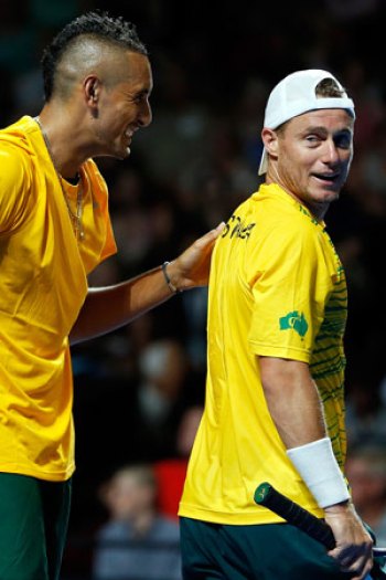 Davis Cup captain Lleyton Hewitt is working with Kyrgios in an advisory capacity. Photo: Getty